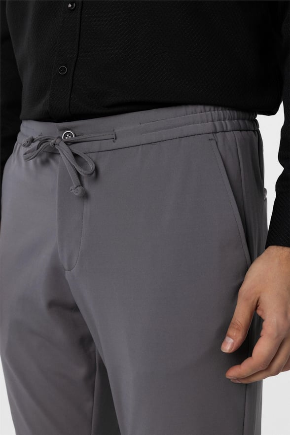Antrasit Slim Düz Jogger Pantolon