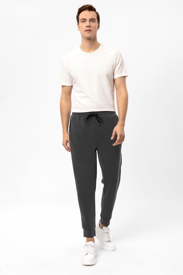 Antrasit Slim Düz   Jogger Pantolon