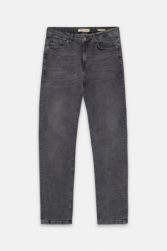 Antrasit Slim Normal Bel Denim Pantolon