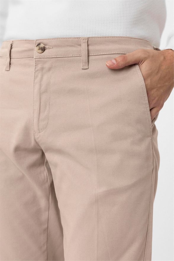 Bej Regular Armürlü Pantolon