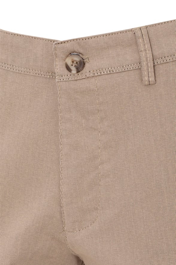 Bej Regular Armürlü Pantolon