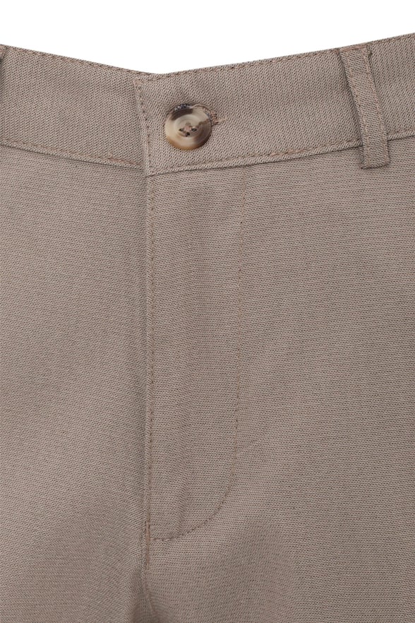 Bej Regular Armürlü Pantolon