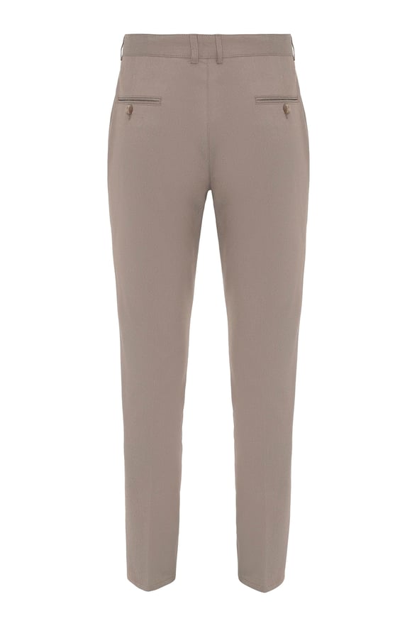 Bej Regular Armürlü Pantolon