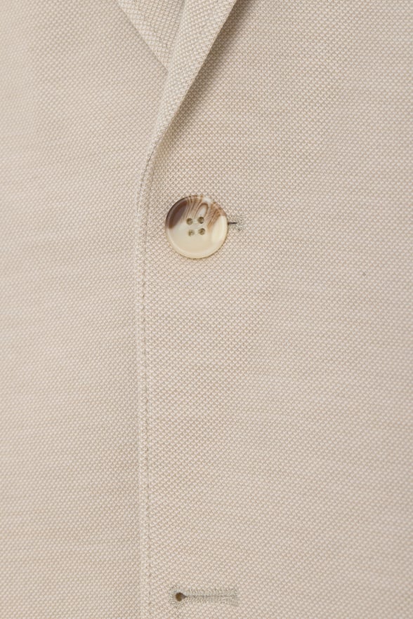 Bej Regular Desenli Mono Yaka 6 Drop Ceket