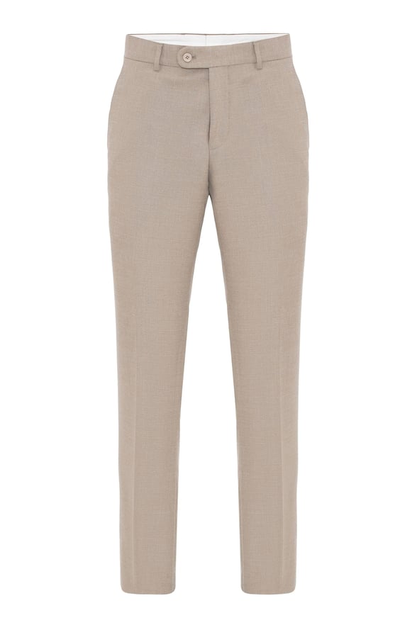Bej Regular Desenli Pantolon