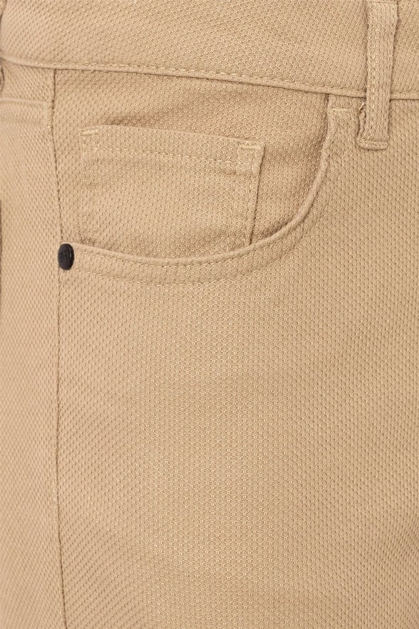 Bej Slim 5 Cep Kalıp Armürlü   Pantolon