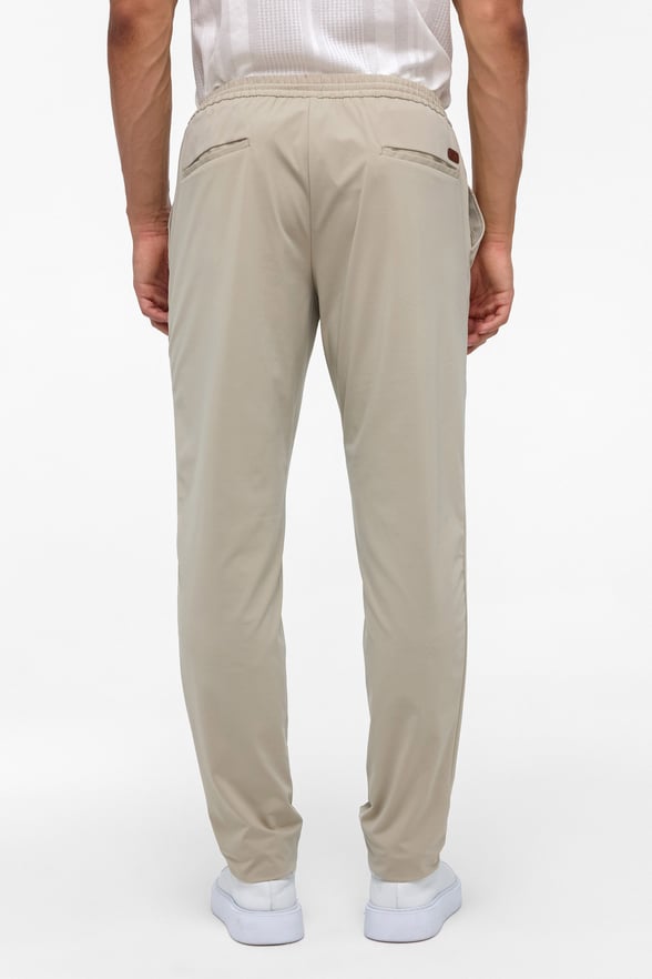 Bej Slim Armürlü Jogger Pantolon