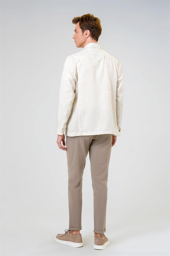 Bej Slim Armürlü Mont