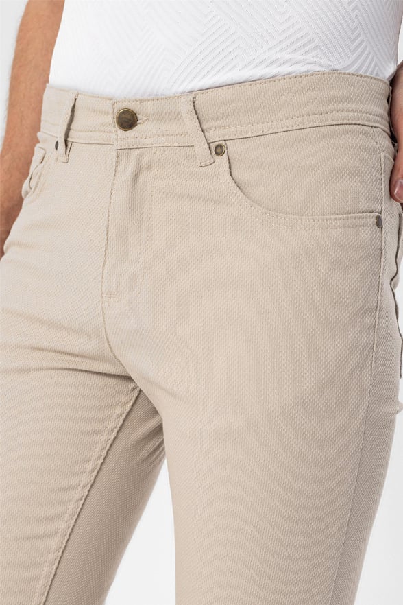 Bej Slim Armürlü   Pantolon