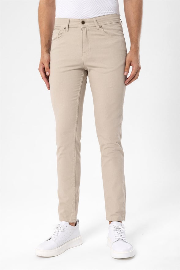 Bej Slim Armürlü   Pantolon