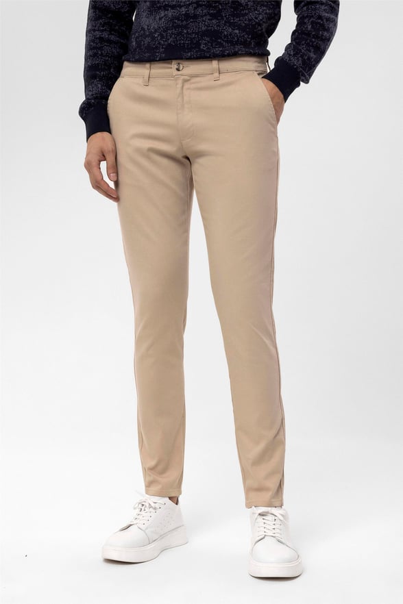 Bej Slim Armürlü   Pantolon