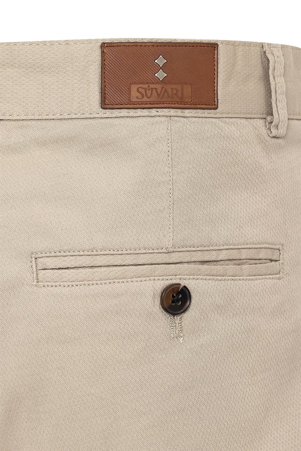 Bej Slim Armürlü   Pantolon