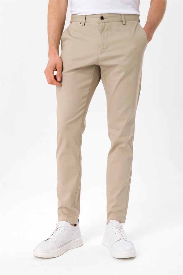 Bej Slim Armürlü   Pantolon