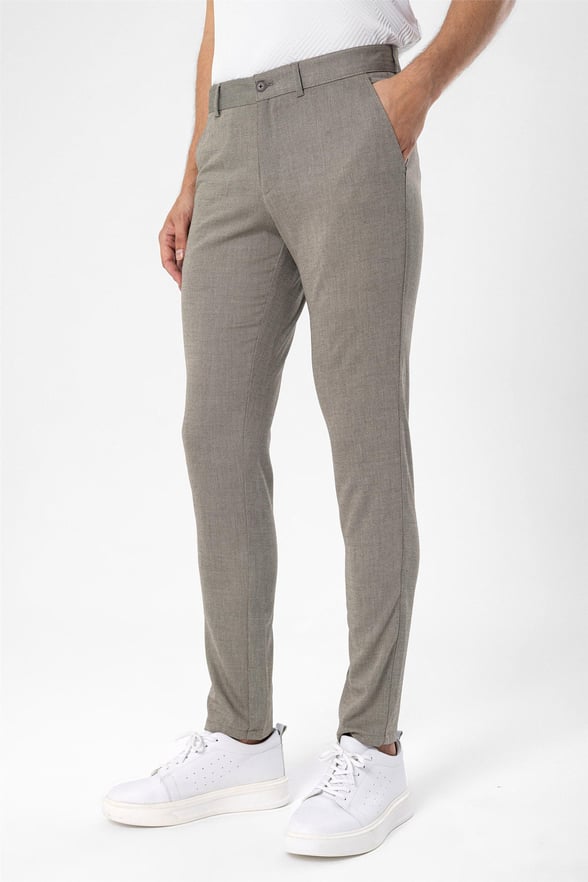 Bej Slim Armürlü   Pantolon