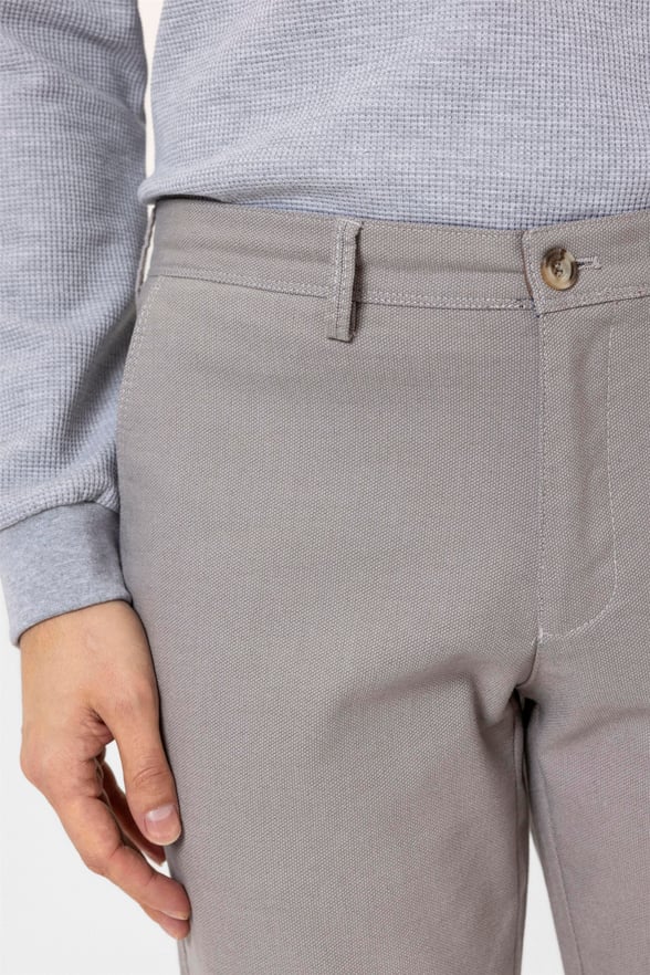 Bej Slim Armürlü Pantolon