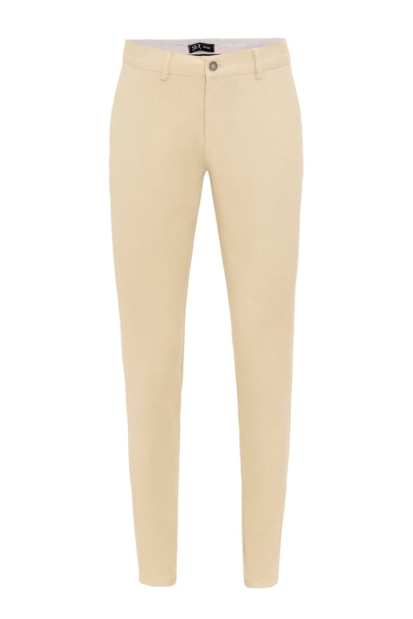 Bej Slim Armürlü   Pantolon