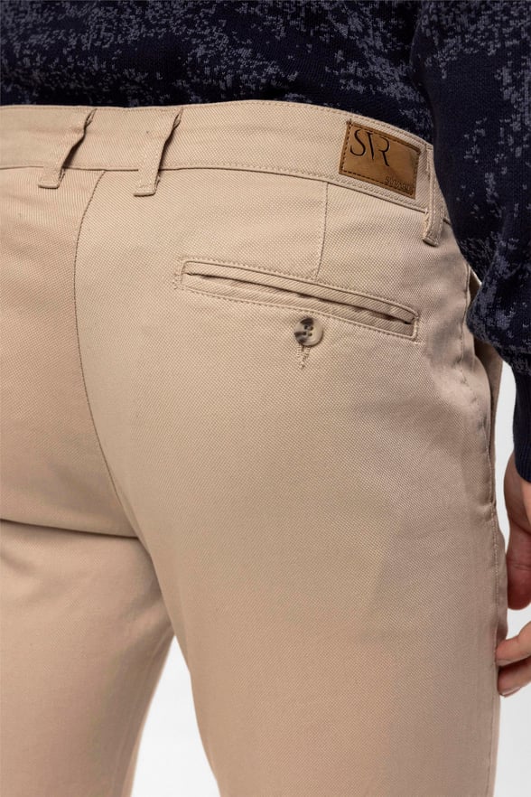 Bej Slim Armürlü   Pantolon