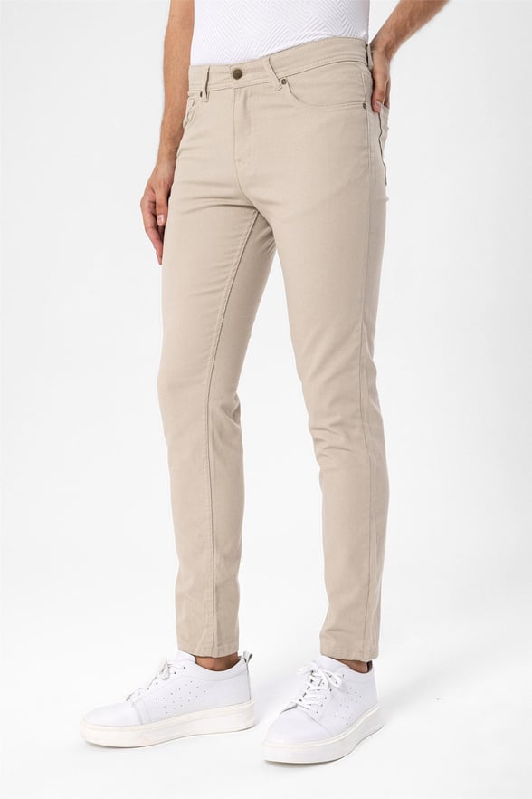 Bej Slim Armürlü   Pantolon