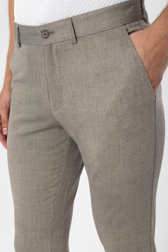 Bej Slim Armürlü   Pantolon
