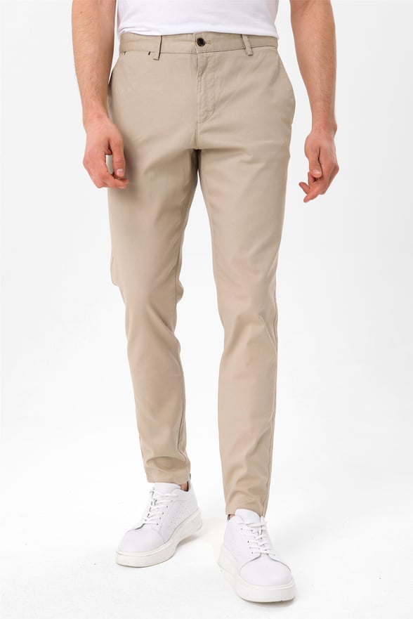 Bej Slim Armürlü   Pantolon