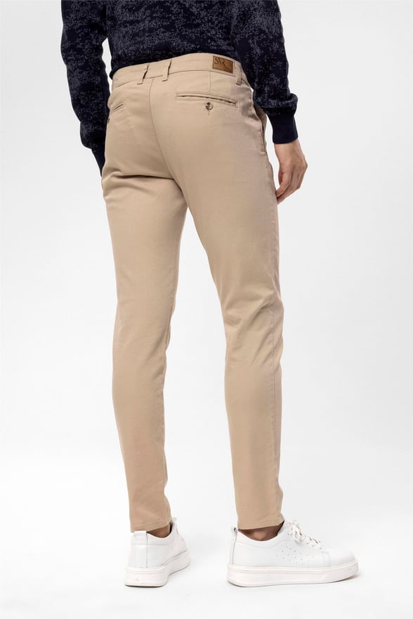 Bej Slim Armürlü   Pantolon