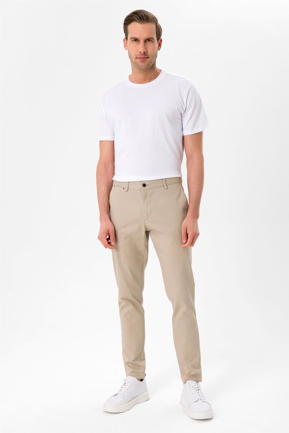 Bej Slim Armürlü   Pantolon