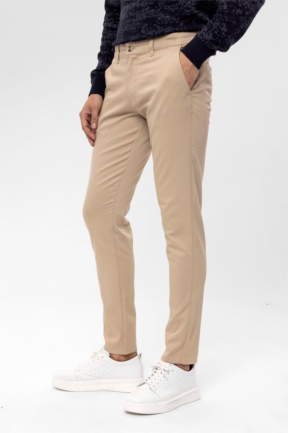 Bej Slim Armürlü   Pantolon