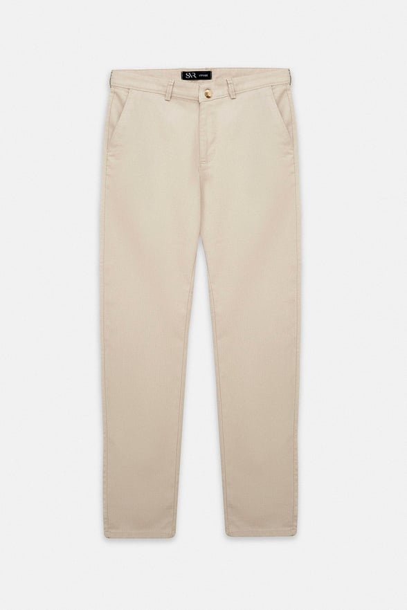Bej Slim Casual Pantolon