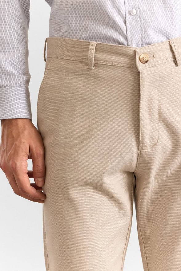 Bej Slim Casual Pantolon