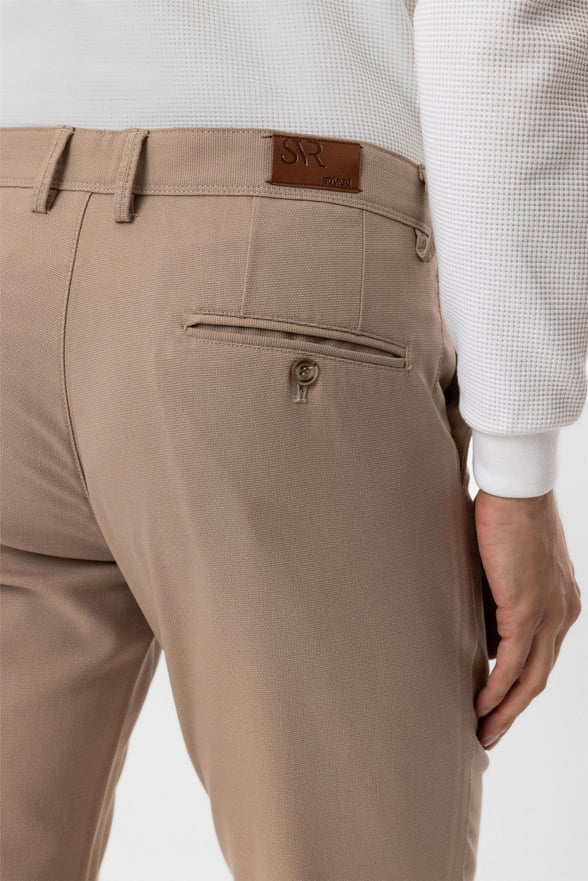 Bej Slim Desenli Pantolon