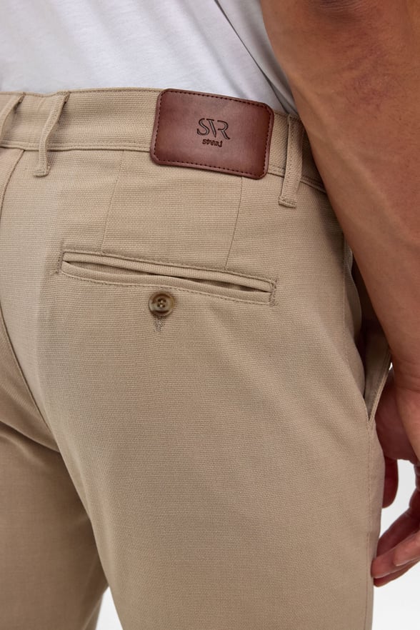 Bej Slim Desenli Pantolon