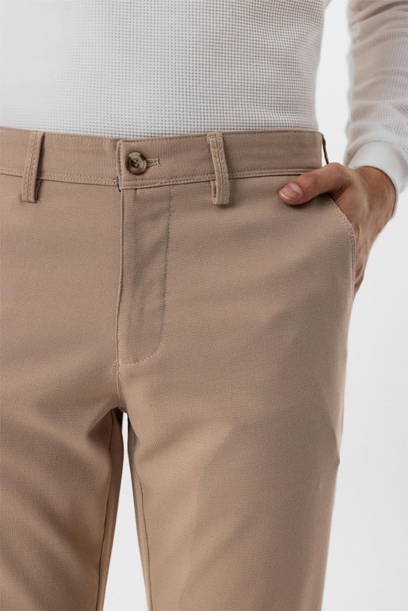 Bej Slim Desenli Pantolon