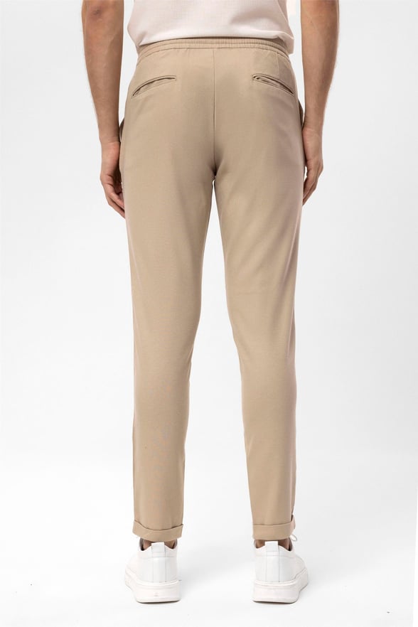 Bej Slim Düz   Jogger Pantolon