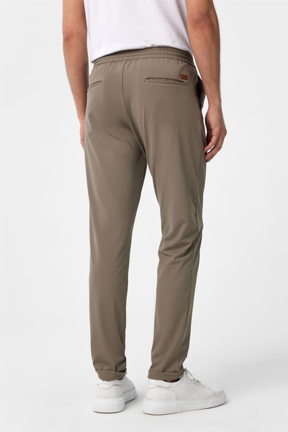 Bej Slim Düz Jogger Pantolon