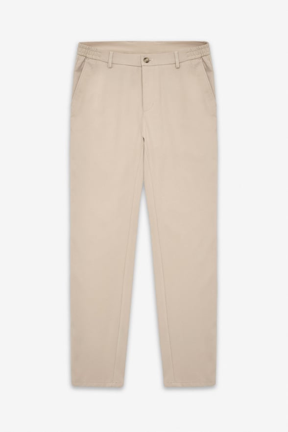 Bej Slim Düz Jogger Pantolon