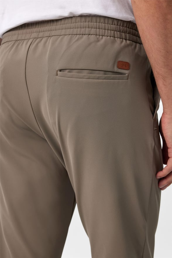 Bej Slim Düz Jogger Pantolon
