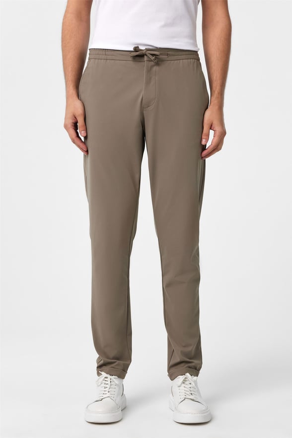 Bej Slim Düz Jogger Pantolon