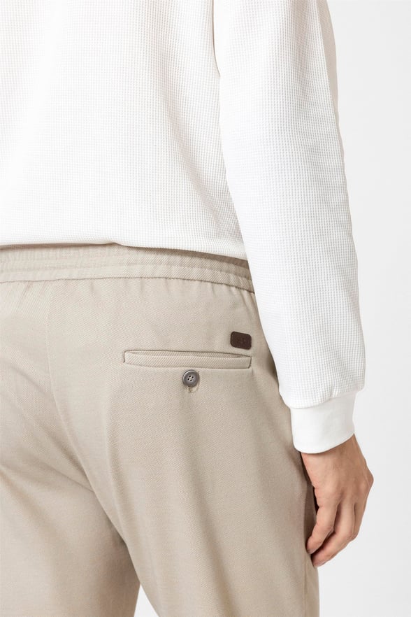 Bej Slim Düz Jogger Pantolon