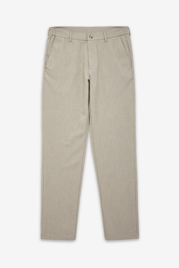 Bej Slim Düz Jogger Pantolon