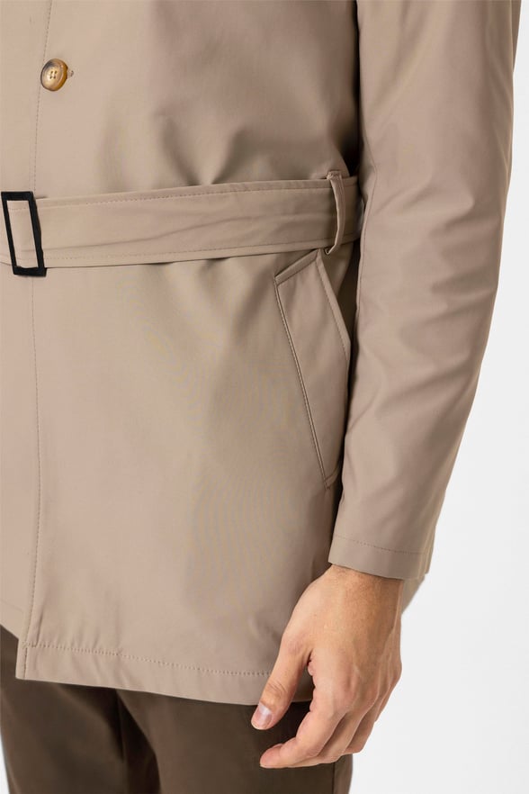 Bej Slim Düz Mont