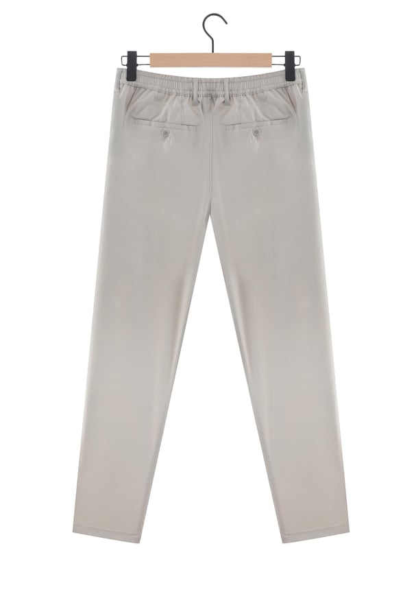 Bej Slim Düz Pantolon