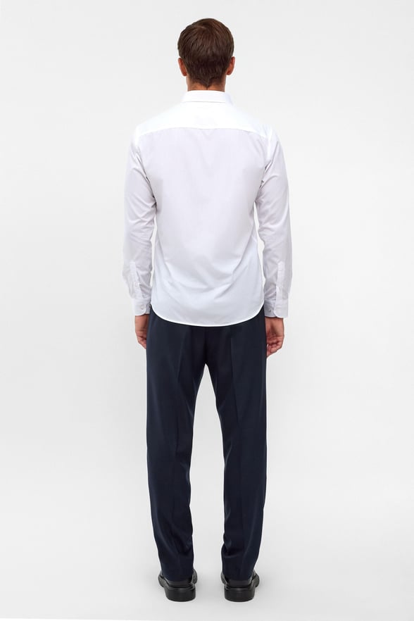 Beyaz Slim Fit Düz Klasik Yaka Gömlek