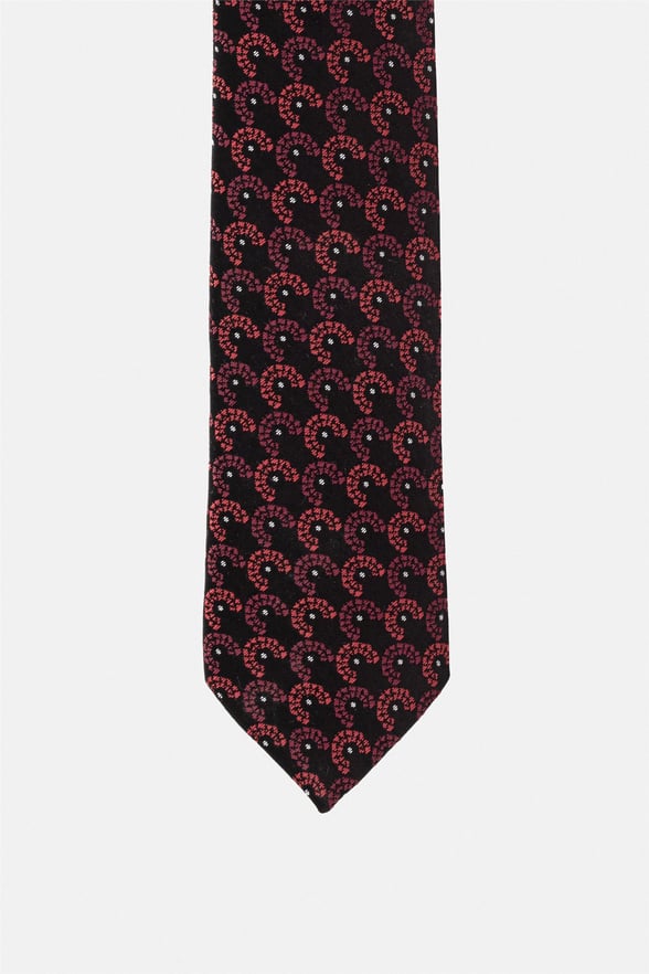Bordo Baskılı Kravat