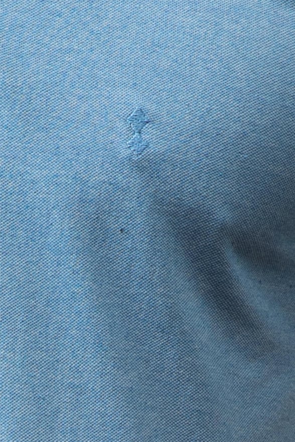 Buz Mavi Slim Armürlü Polo Yaka  Tişört