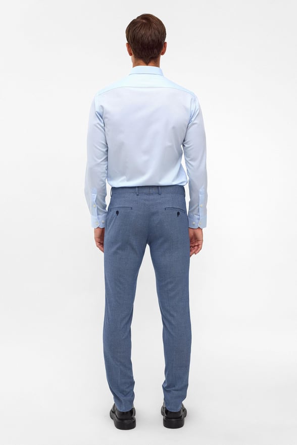 Buz Mavi Slim Fit Armürlü Klasik Yaka Gömlek