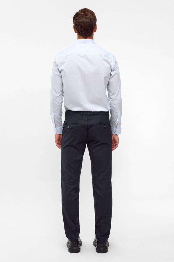 Buz Mavi Slim Fit Düz Klasik Yaka Gömlek