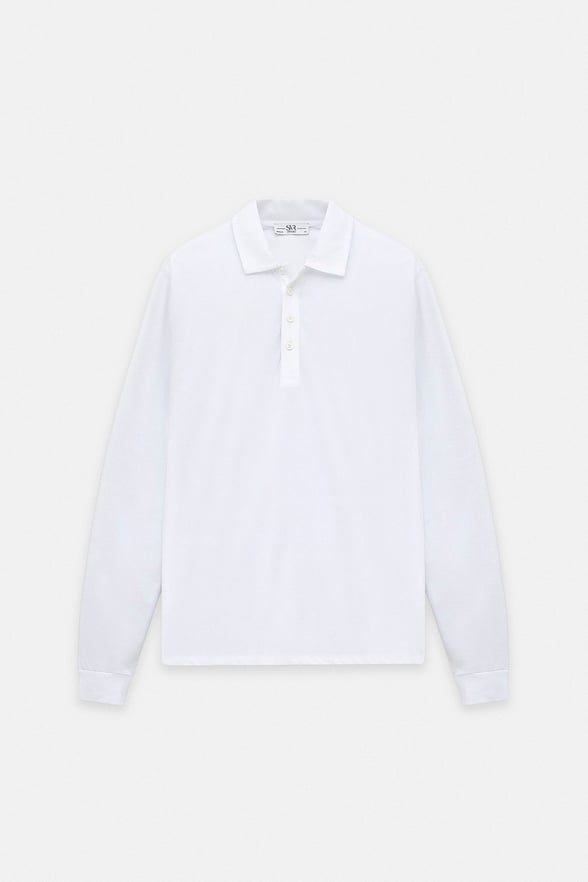 Ekru Regular Düz Baskısız Süprem Düğmeli Polo Yaka Cepsiz Sweatshirt