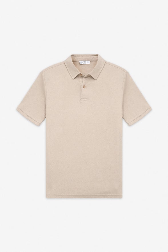 Ekru Regular Düz Polo Yaka Tişört