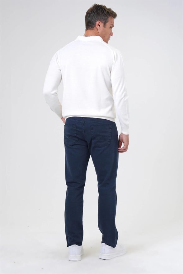 Ekru Regular Düz Polo Yaka Triko