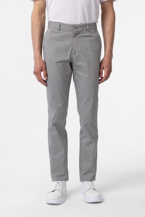 Gri Regular Armürlü Pantolon